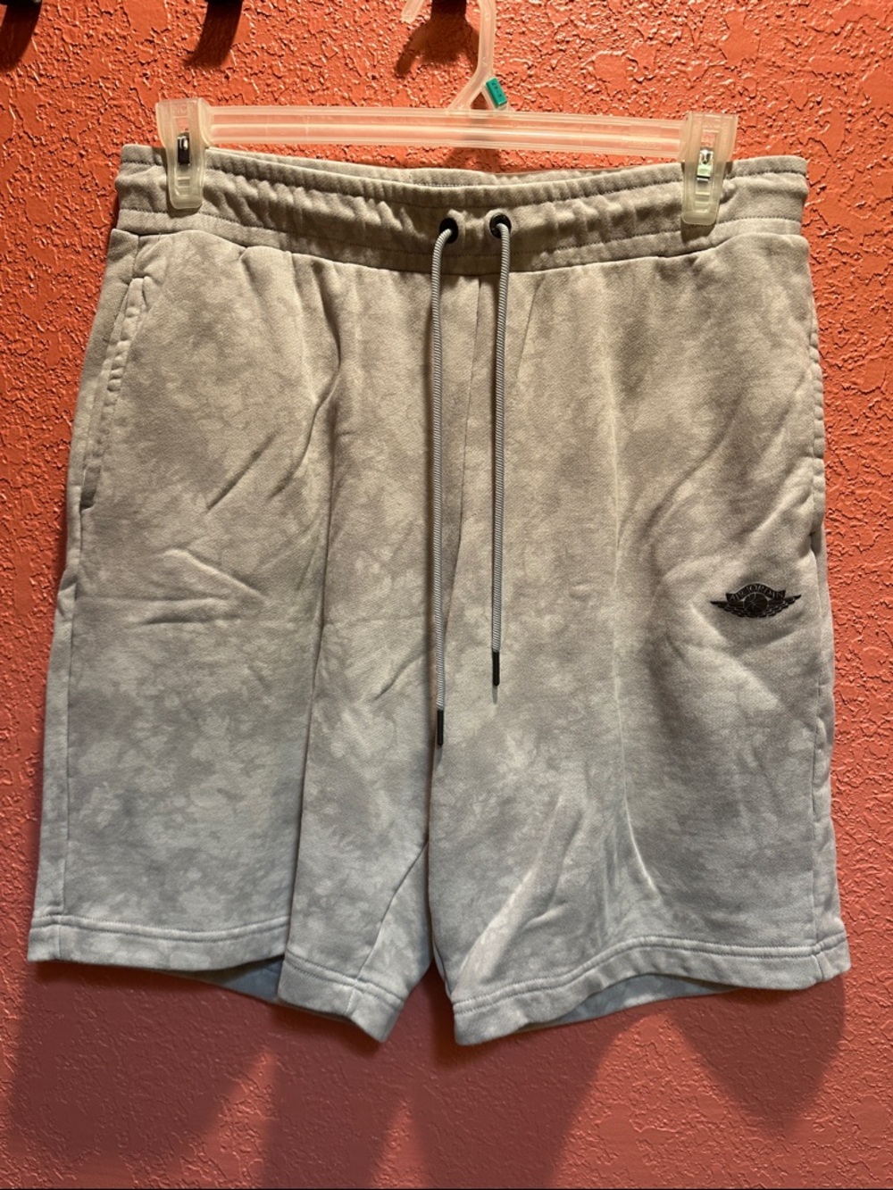Jordan Men's Light Gray Tie-Dye Knit Drawstring Shorts